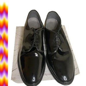 Bates 12-D-1017, 9 E Army Military Dress Shiny Black Patent Vibram Lace Up Shoes